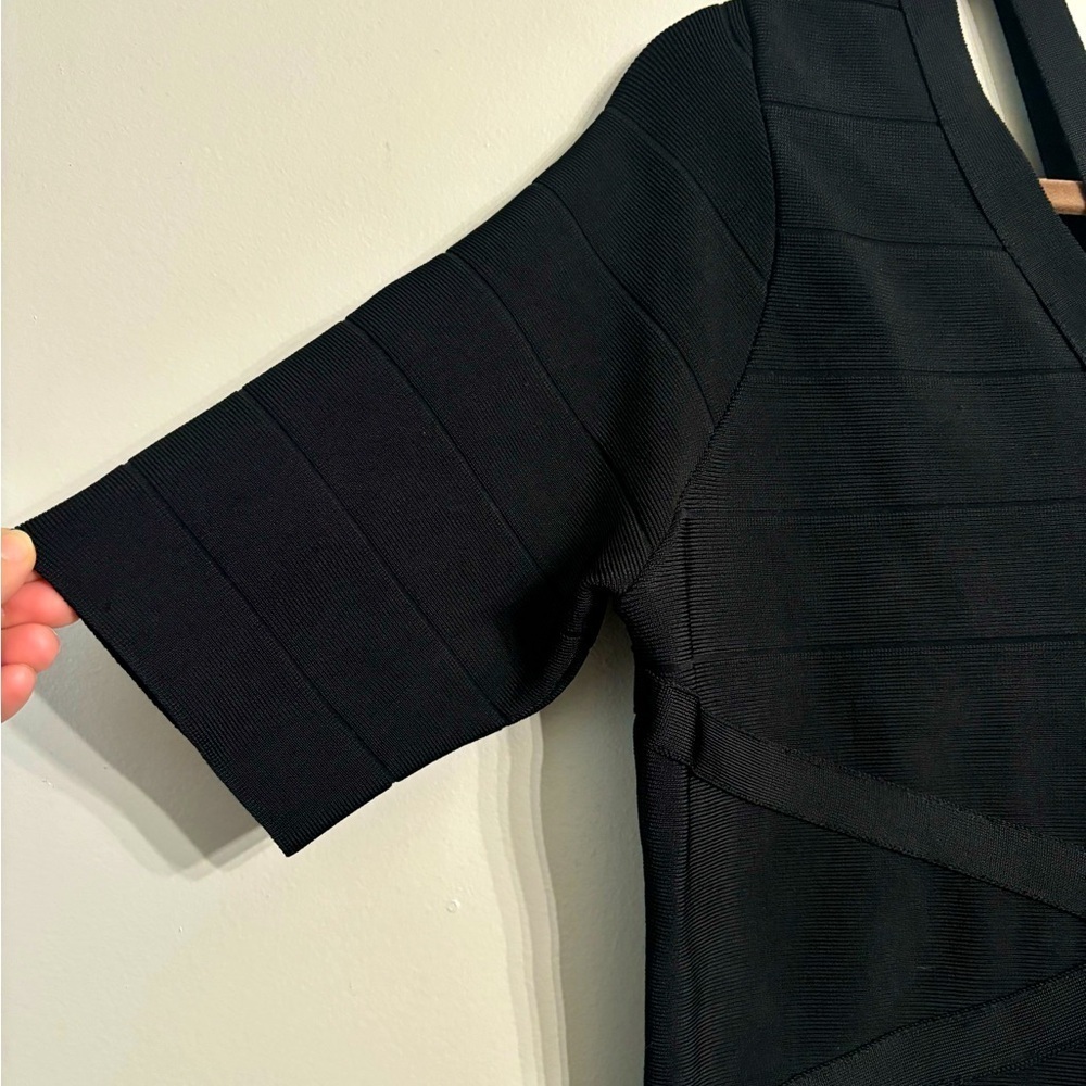 Venus black dress short sleeve cocktail L - Picture 3 of 7